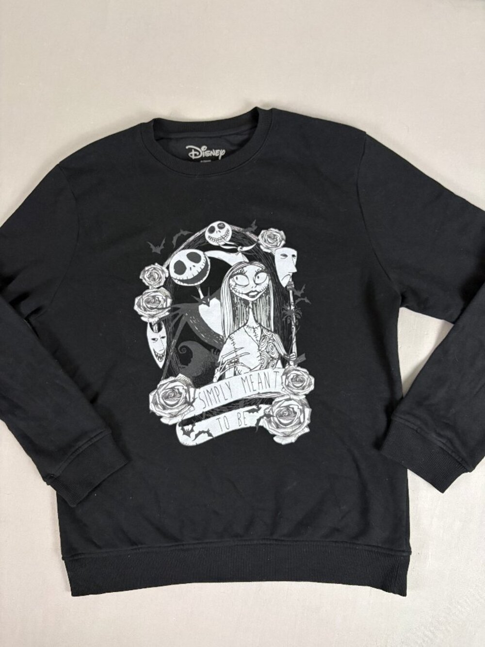 Disney Nightmare Before Christmas Jack Sally Simply Meant To Be Sweatshirt L
